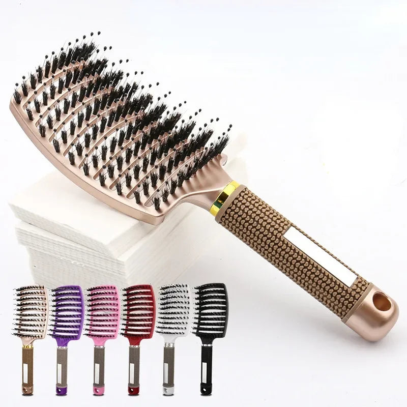 🪮 Brosse Démêlante Massage - Démêlage Doux Cheveux Bouclés & Fragiles"