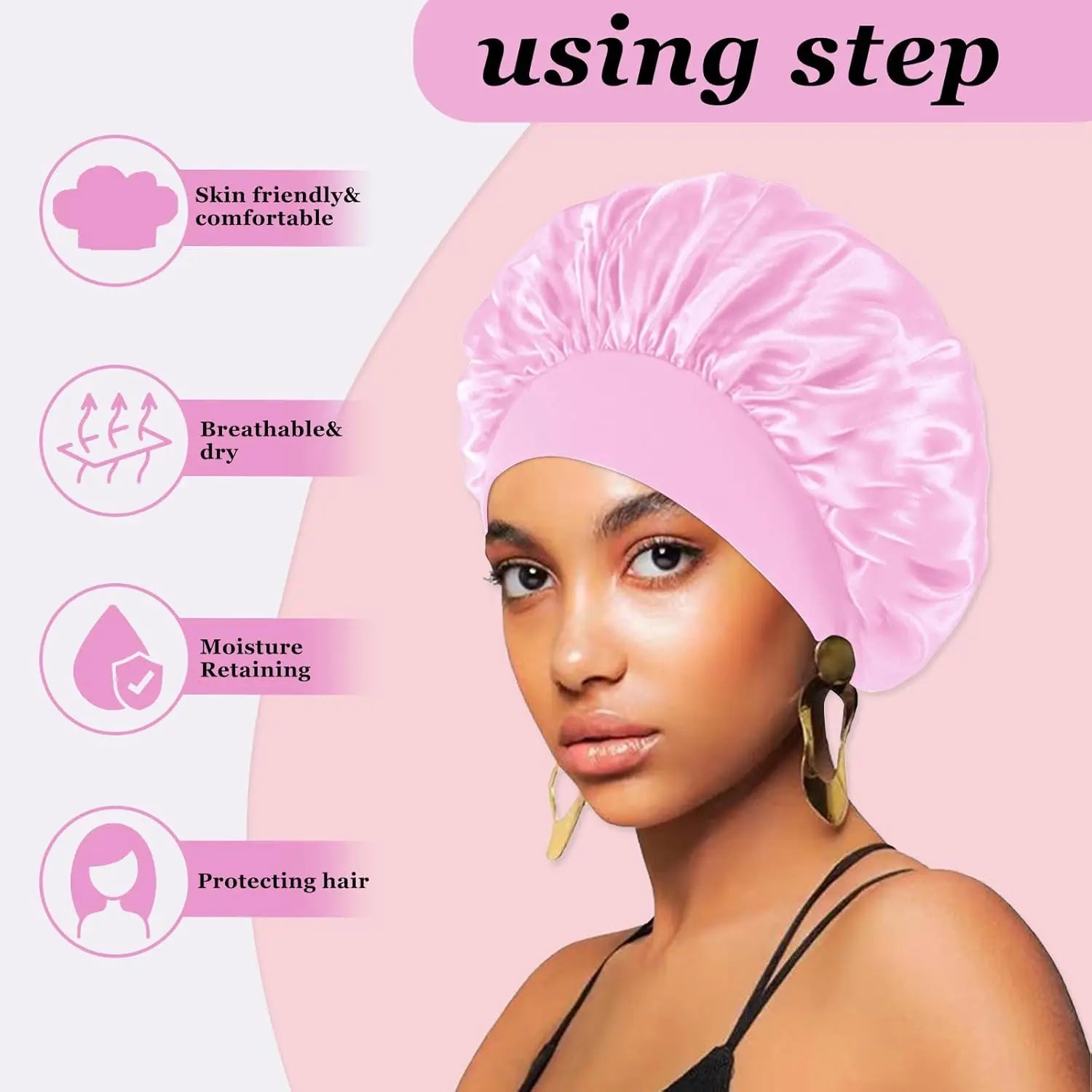 🧢 Bonnet de Nuit en Satin - Préserve Tes Boucles & Ton Hydratation
