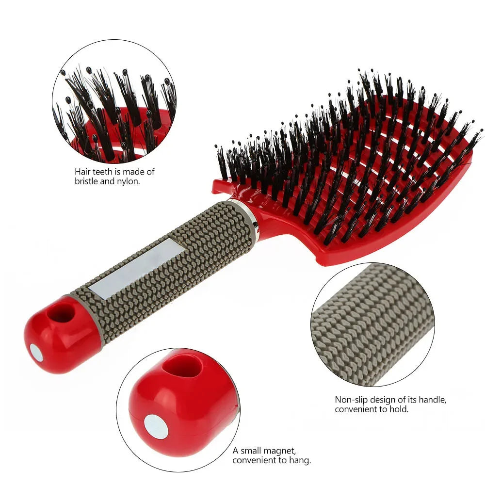 🪮 Brosse Démêlante Massage - Démêlage Doux Cheveux Bouclés & Fragiles"