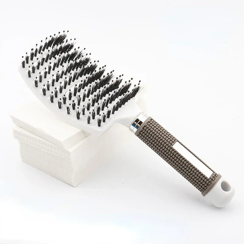 🪮 Brosse Démêlante Massage - Démêlage Doux Cheveux Bouclés & Fragiles"