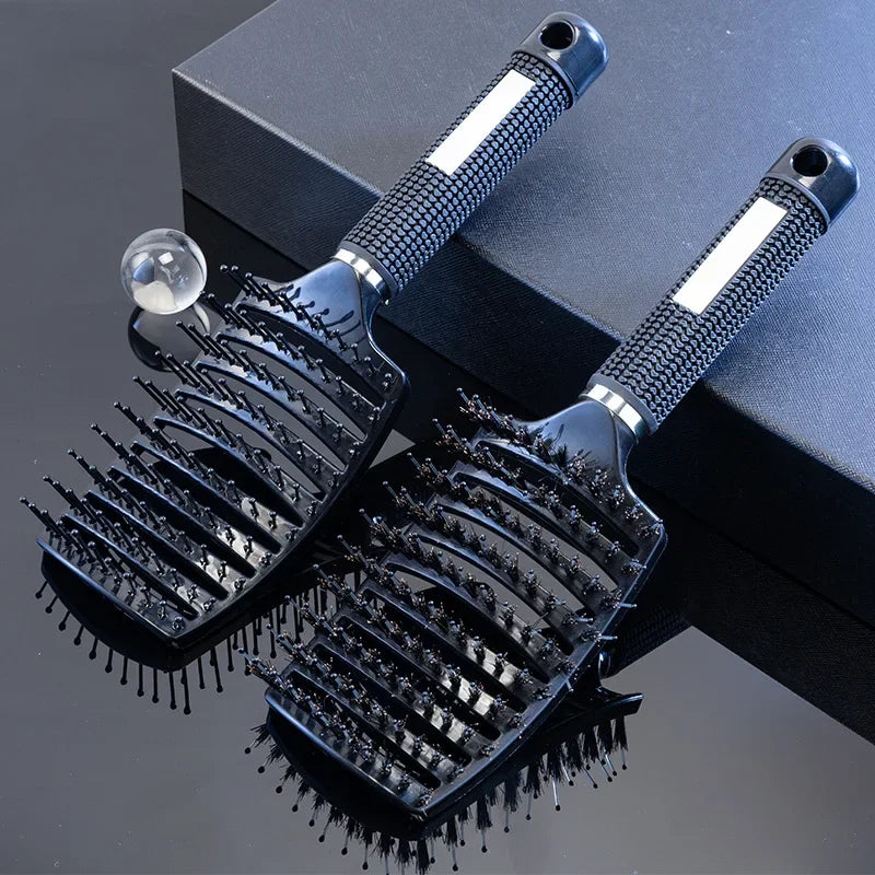 🪮 Brosse Démêlante Massage - Démêlage Doux Cheveux Bouclés & Fragiles"