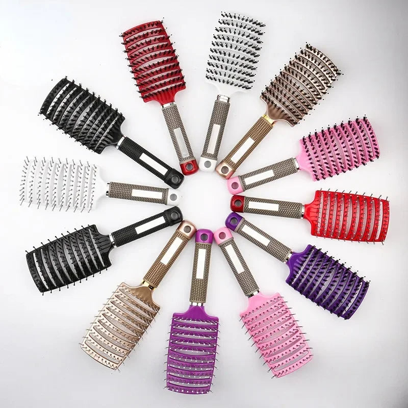 🪮 Brosse Démêlante Massage - Démêlage Doux Cheveux Bouclés & Fragiles"